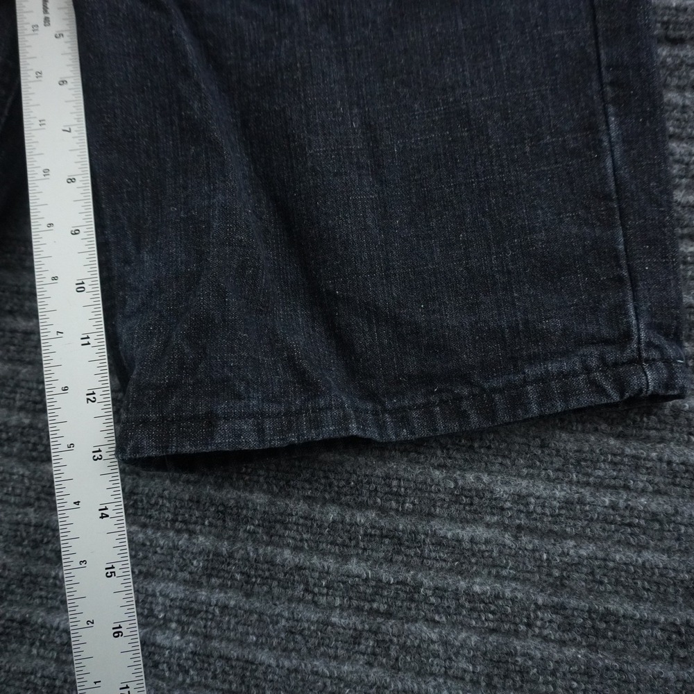 Reset Denim Shorts Mens 34 Dark Wash Blue Faux Snakeskin Back Pockets Streetwear - Picture 10 of 13